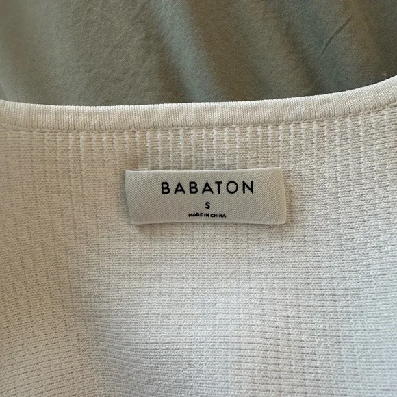 Babaton White Ribbed Crop Top - Picture 3 of 4